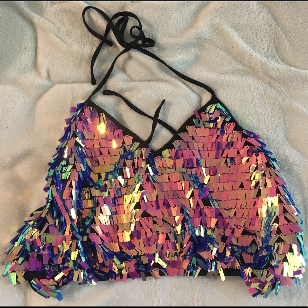 Fashion Nova sequin halter top
